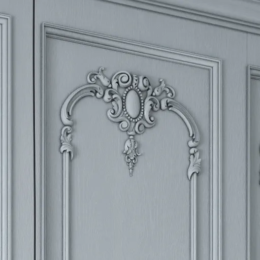 C-009-1-1 Elongated floral ornament from oak - 3